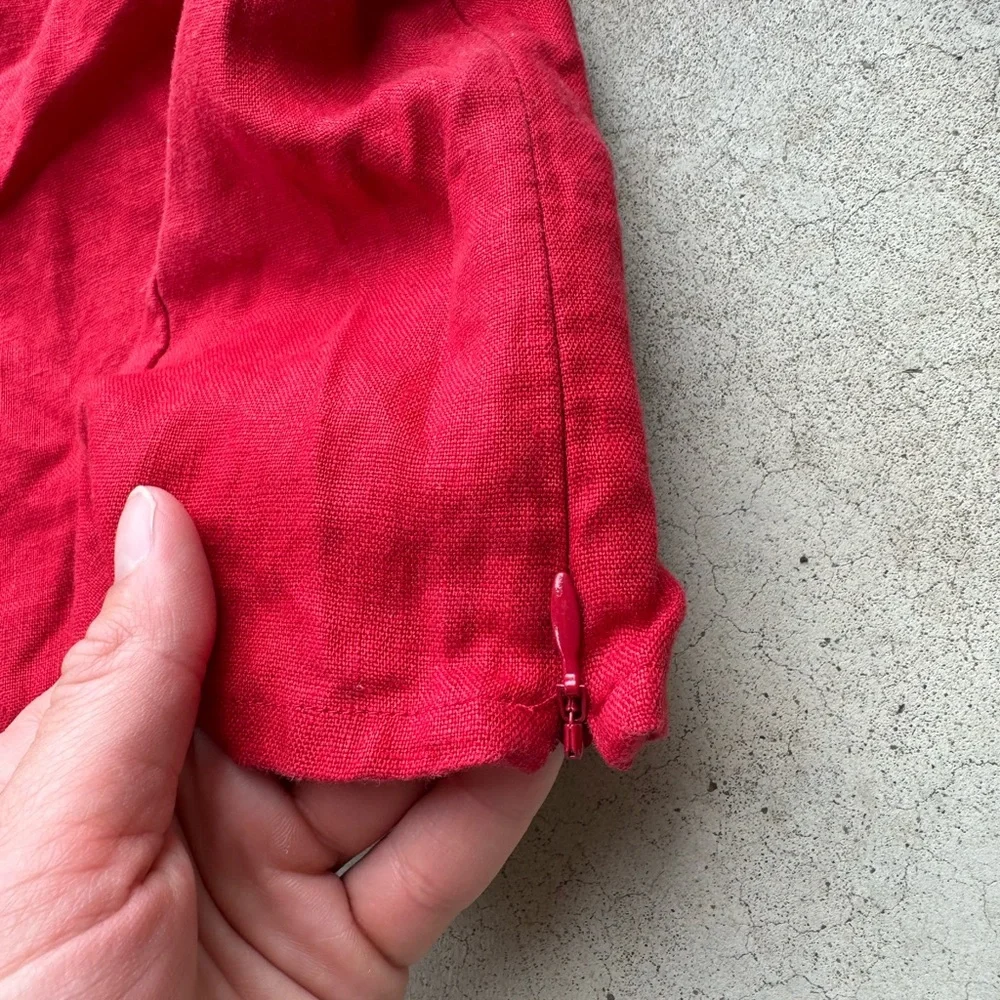 Reformation red Marbella linen square neck shirt - Picture 6 of 7